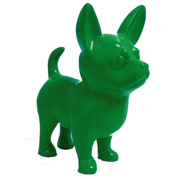 Statue Chien Chihuahua Animaux Resine - 170cm - Vert - ANIMAUX-RESINE.FR