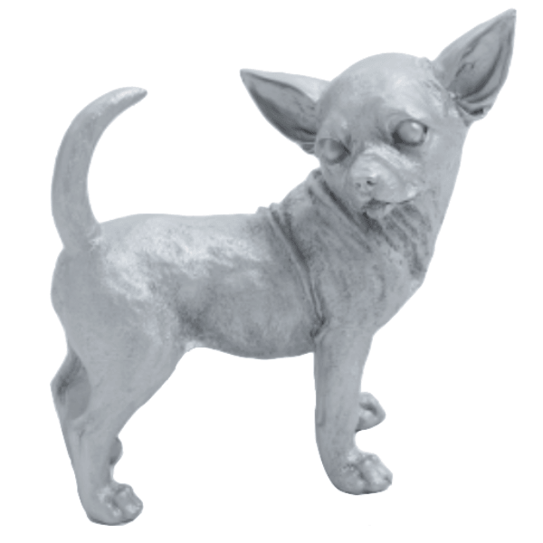 Statue Chien Chihuahua Animaux Resine - 30cm - Argenté - ANIMAUX-RESINE.FR (8904803615060)