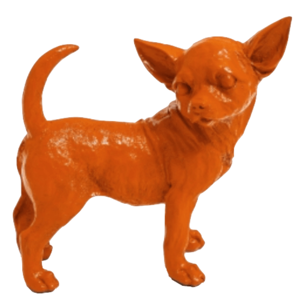 Statue Chien Chihuahua Animaux Resine - 30cm - Orange - ANIMAUX-RESINE.FR