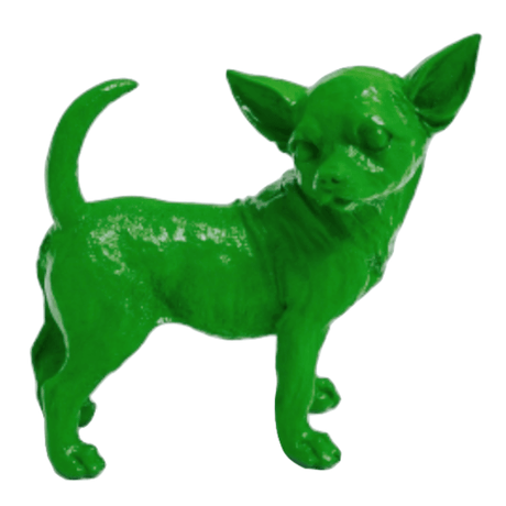 Statue Chien Chihuahua Animaux Resine - 30cm - Vert Pomme - ANIMAUX-RESINE.FR (8904784838996)