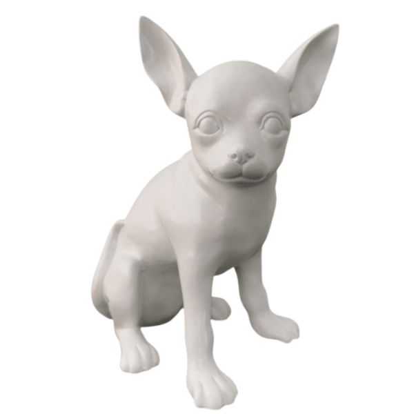 Statue Chien Chihuahua Animaux Resine - 40cm - Blanc - ANIMAUX-RESINE.FR (8904803582292)