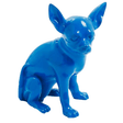 Statue Chien Chihuahua Animaux Resine - 40cm - Bleu - ANIMAUX-RESINE.FR