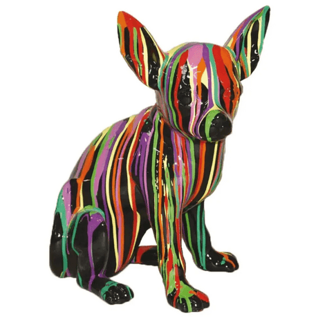 Statue Chien Chihuahua Animaux Resine - 40cm - Multi Coulure Noir - ANIMAUX-RESINE.FR (8904882717012)