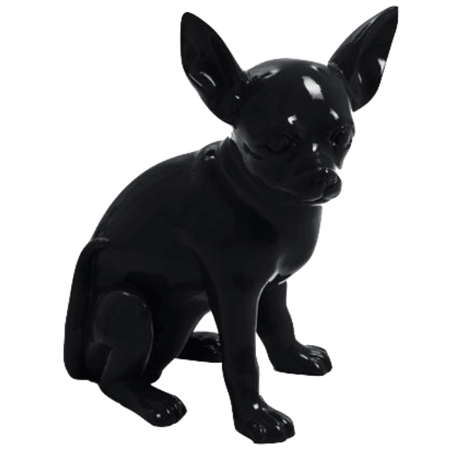 Statue Chien Chihuahua Animaux Resine - 40cm - Noir - ANIMAUX-RESINE.FR (8904882487636)