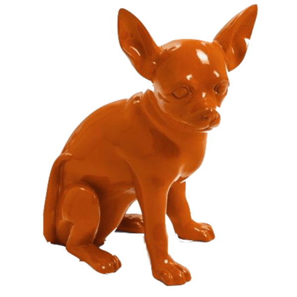 Statue Chien Chihuahua Animaux Resine - 40cm -Orange - ANIMAUX-RESINE.FR (8904803320148)