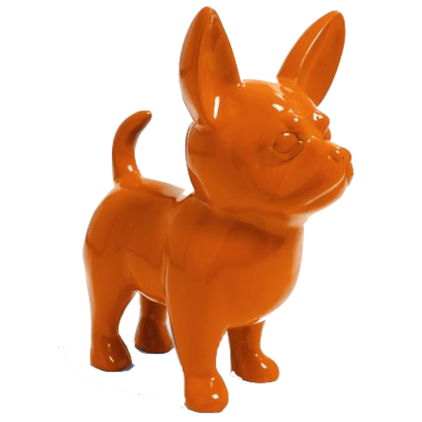 Statue Chien Chihuahua Animaux Resine - 50cm - Orange - ANIMAUX-RESINE.FR