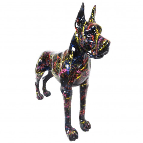 Statue Chien Dogue Allemand Animaux Resine - 120cm - Graffiti Noir - ANIMAUX-RESINE.FR (8904812364116)