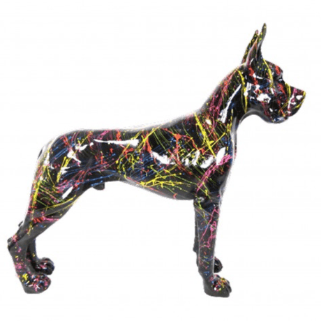 Statue Chien Dogue Allemand Animaux Resine - 120cm - Graffiti Noir - ANIMAUX-RESINE.FR (8904812364116)