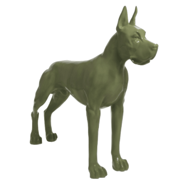 Statue Chien Dogue Allemand Animaux Resine - 120cm - Vert Kaki - ANIMAUX-RESINE.FR