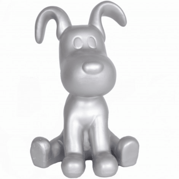 Statue Chien Snoopy Animaux Resine - 30cm - Argenté - ANIMAUX-RESINE.FR