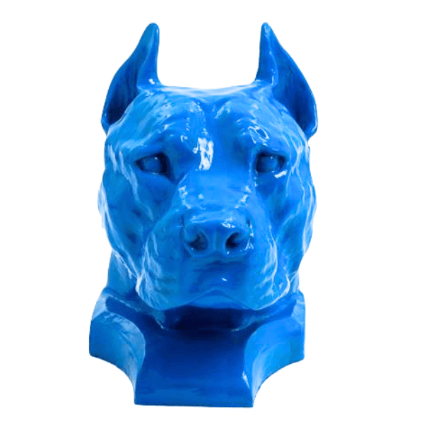 Statue Chien Staff Bull Animaux Resine - 35cm - Bleu - ANIMAUX-RESINE.FR (8904791294292)