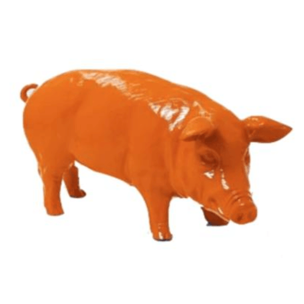 Statue Cochon Animaux Resine - 100cm - Orange - ANIMAUX-RESINE.FR (8904892219732)