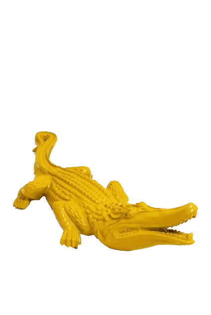 Statue Crocodile Animaux Resine - 120cm - Jaune - ANIMAUX-RESINE.FR