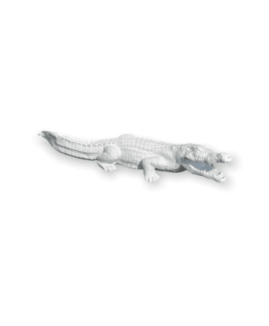 Statue Crocodile Animaux Resine - 130cm - Blanc - ANIMAUX-RESINE.FR