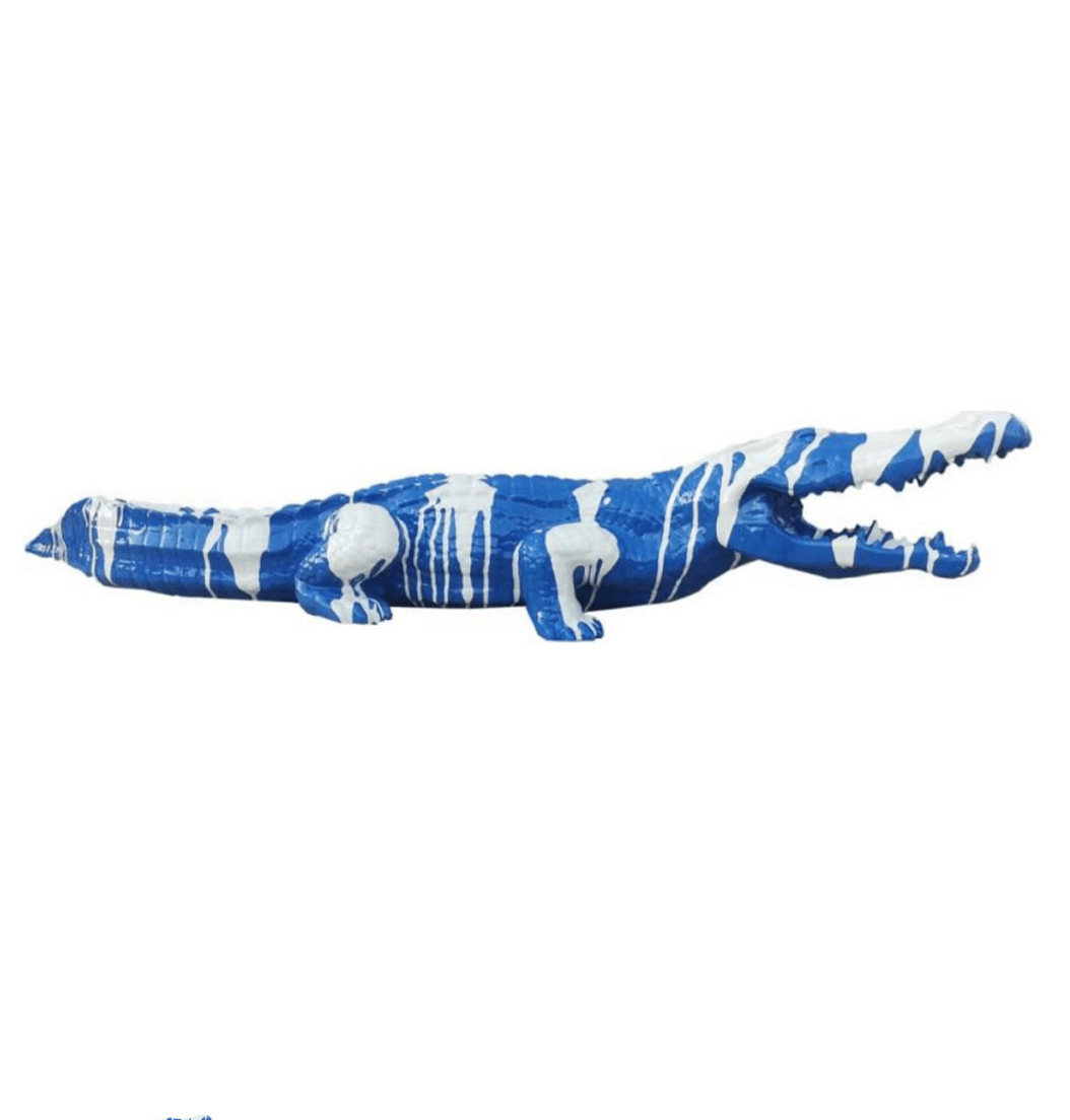 Statue Crocodile Animaux Resine - 130cm - Coulure Bleu - ANIMAUX-RESINE.FR (8904928657748)