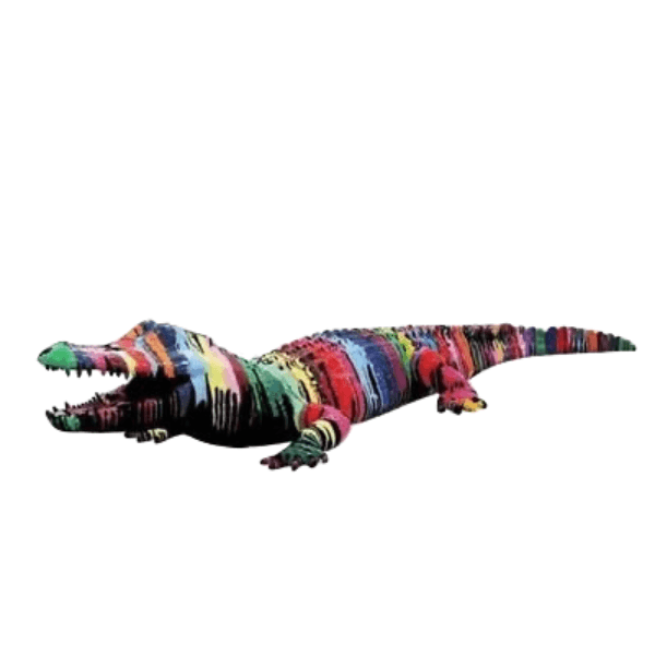 Statue Crocodile Animaux Resine - 215cm - Multi Coulure Noir - ANIMAUX-RESINE.FR (8904925151572)