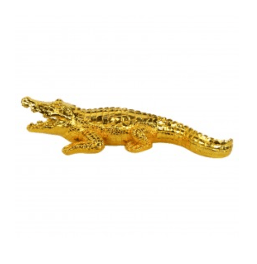 Statue Crocodile Animaux Resine - 30cm - Doré - ANIMAUX-RESINE.FR (8904923251028)