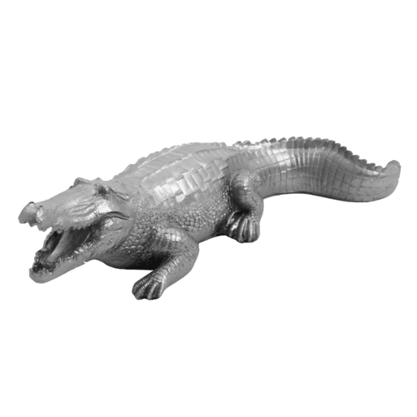 Statue Crocodile Animaux Resine - 40cm - Argenté - ANIMAUX-RESINE.FR (8904935178580)