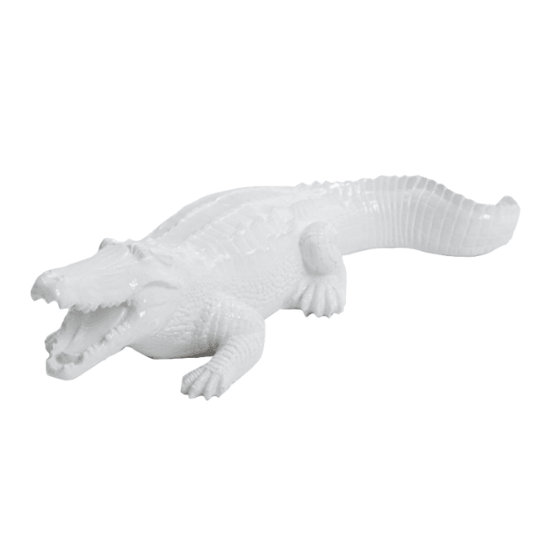 Statue Crocodile Animaux Resine - 40cm - Blanc - ANIMAUX-RESINE.FR (8904936980820)