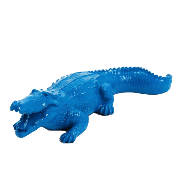 Statue Crocodile Animaux Resine - 40cm - Bleu - ANIMAUX-RESINE.FR (8904936685908)