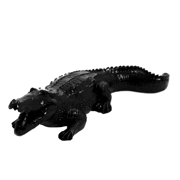 Statue Crocodile Animaux Resine - 40cm - Noir - ANIMAUX-RESINE.FR