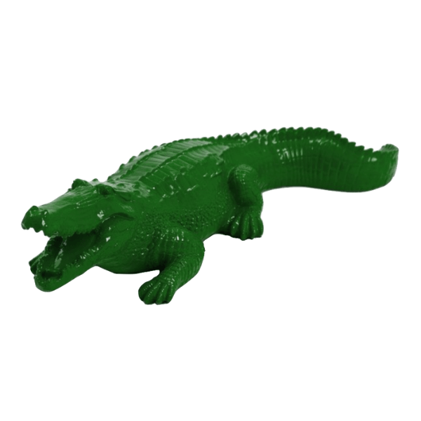 Statue Crocodile Animaux Resine - 40cm - Vert - ANIMAUX-RESINE.FR