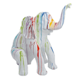 Statue Elephant Animaux Resine - 140cm - Multi Coulure Blanc - ANIMAUX-RESINE.FR