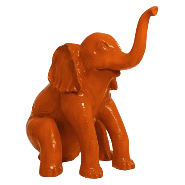 Statue Elephant Animaux Resine - 140cm - Orange - ANIMAUX-RESINE.FR