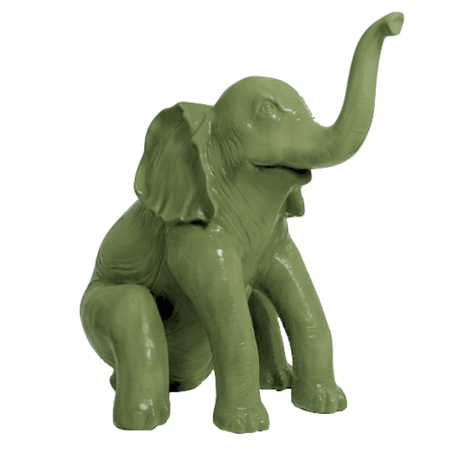 Statue Elephant Animaux Resine - 140cm - Vert Kaki - ANIMAUX-RESINE.FR