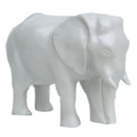 Statue Elephant Animaux Resine - 30cm - Blanc - ANIMAUX-RESINE.FR (8905004613972)