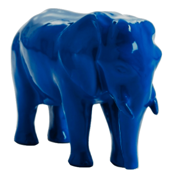 Statue Elephant Animaux Resine - 30cm - Bleu Nuit - ANIMAUX-RESINE.FR (8905001206100)