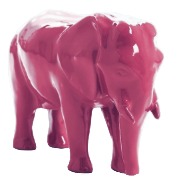 Statue Elephant Animaux Resine - 30cm - Rose Fushia - ANIMAUX-RESINE.FR