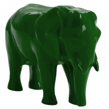 Statue Elephant Animaux Resine - 30cm - Vert - ANIMAUX-RESINE.FR