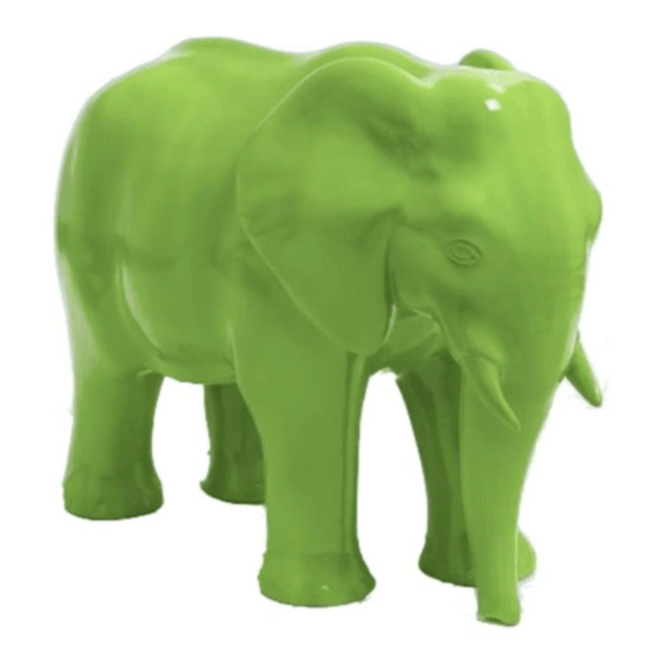 Statue Elephant Animaux Resine - 30cm - Vert Pomme - ANIMAUX-RESINE.FR