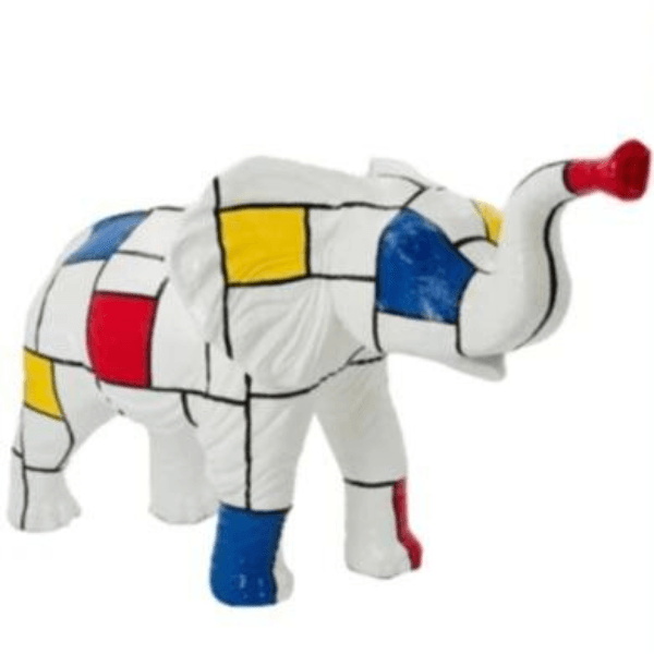 Statue Elephant Animaux Resine - 410cm - Mondrian - ANIMAUX-RESINE.FR