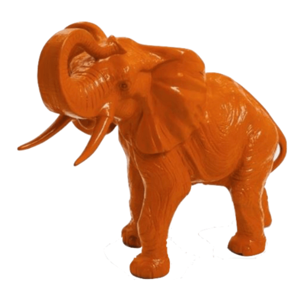 Statue Elephant Animaux Resine - 90cm - Orange - ANIMAUX-RESINE.FR (8905003925844)