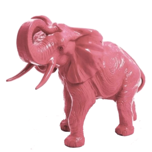 Statue Elephant Animaux Resine - 90cm - Rose Clair - ANIMAUX-RESINE.FR (8905004155220)