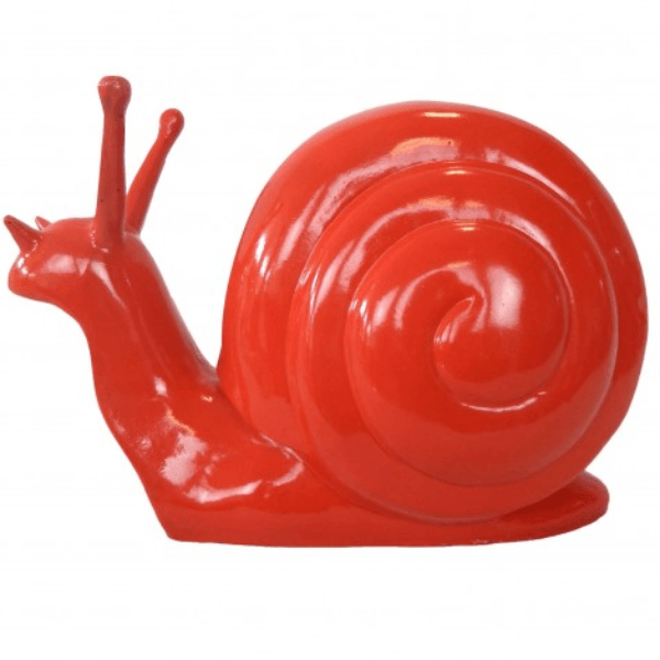 Statue Escargot Animaux Resine - 50cm - Rouge - ANIMAUX-RESINE.FR