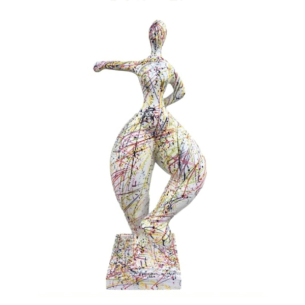 Statue Femme Nana Oeuvre Resine - 135cm - Graffiti Blanc - ANIMAUX-RESINE.FR (8905236218196)