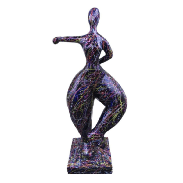 Statue Femme Nana Oeuvre Resine - 135cm - Graffiti Noir - ANIMAUX-RESINE.FR