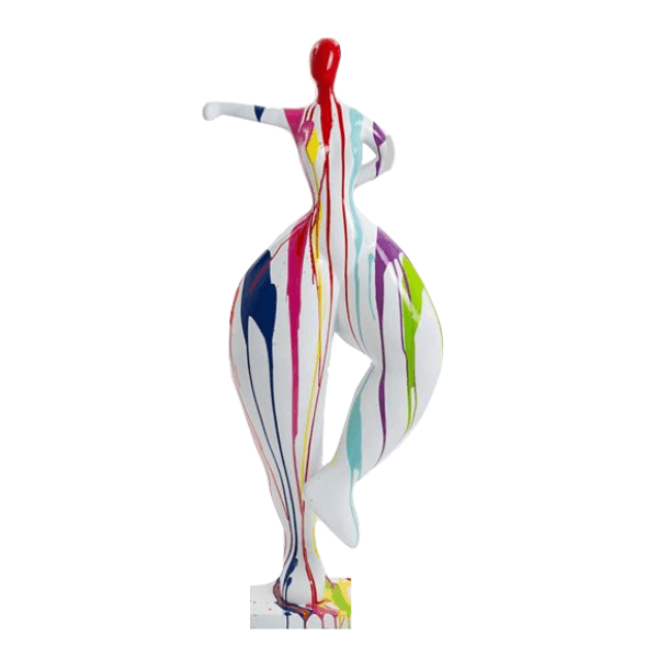 Statue Femme Nana Oeuvre Resine - 135cm - Multi Coulure Blanc - ANIMAUX-RESINE.FR (8905236414804)