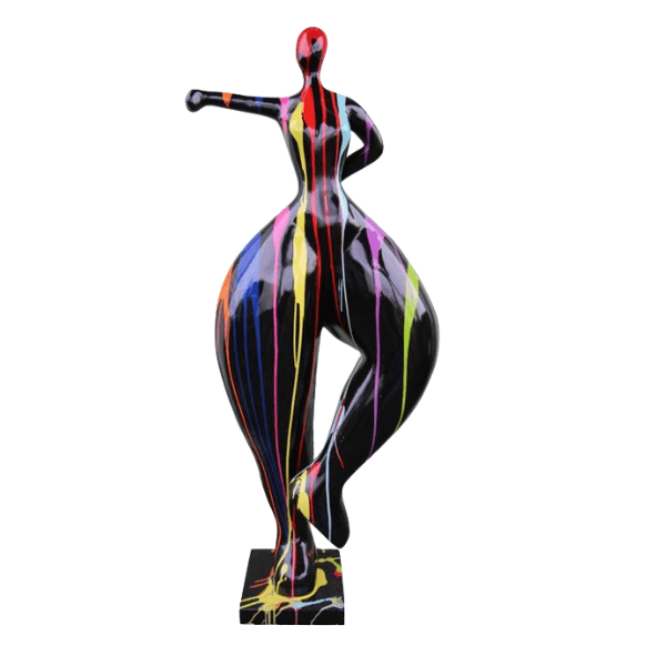 Statue Femme Nana Oeuvre Resine - 135cm - Multi Coulure Noir - ANIMAUX-RESINE.FR (8905242313044)