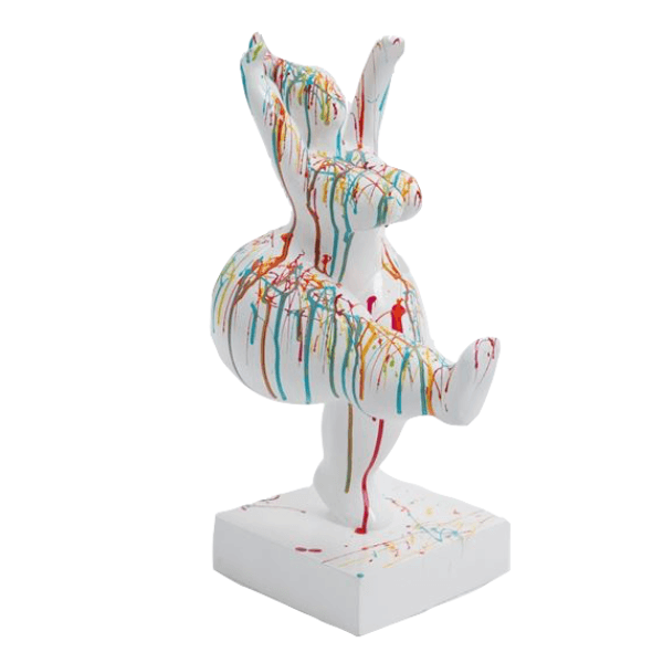 Statue Femme Nana Oeuvre Resine - 55cm - Graffiti Blanc - ANIMAUX-RESINE.FR