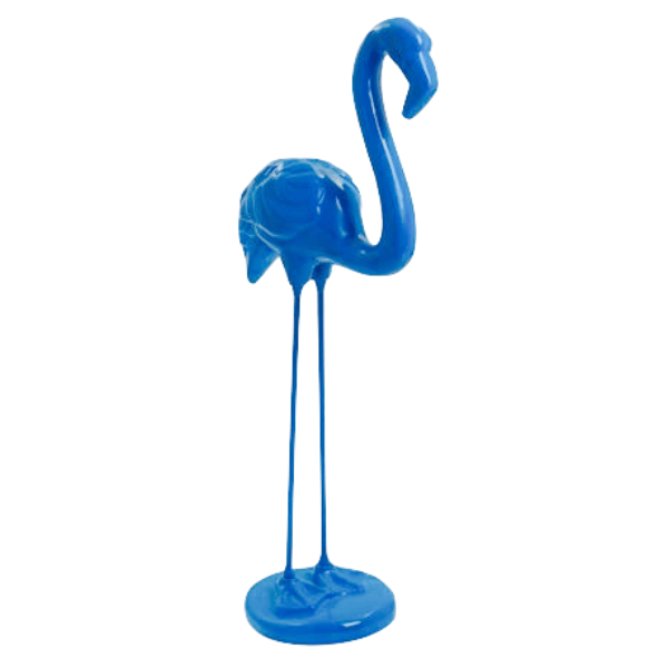 Statue Flamant Rose Animaux Resine - 110cm - Bleu - ANIMAUX-RESINE.FR