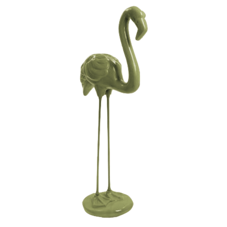 Statue Flamant Rose Animaux Resine - 110cm - Vert Kaki - ANIMAUX-RESINE.FR (8904961884500)