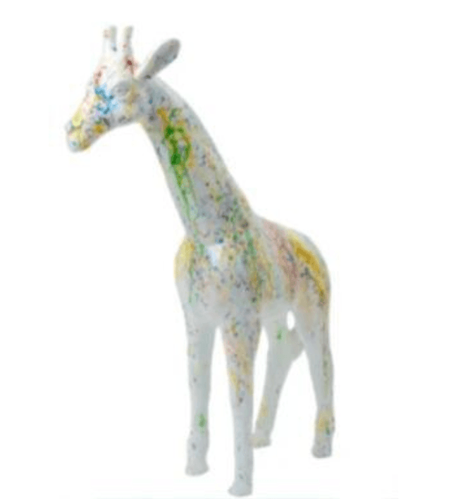 Statue Girafe Animaux Resine - 110cm - Graffiti Blanc - ANIMAUX-RESINE.FR (8904943436116)