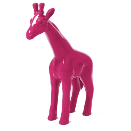 Statue Girafe Animaux Resine - 110cm - Rose Fushia - ANIMAUX-RESINE.FR