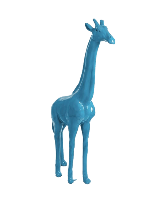 Statue Girafe Animaux Resine - 210cm - Bleu Ciel - ANIMAUX-RESINE.FR