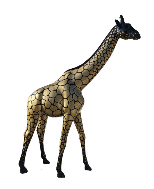 Statue Girafe Animaux Resine - 320cm - Doré - ANIMAUX-RESINE.FR