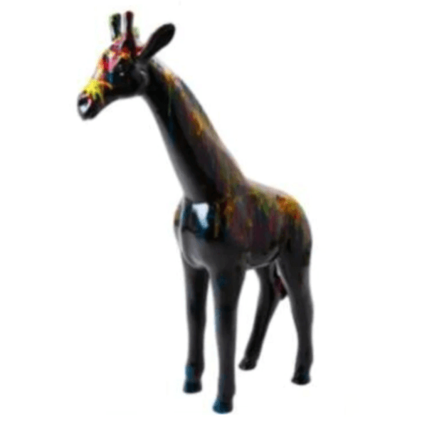 Statue Girafe Animaux Resine - 50cm - Graffiti Noir - ANIMAUX-RESINE.FR (8904948285780)